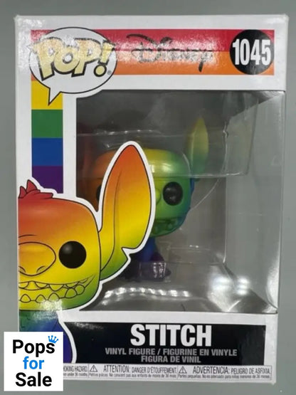 #1045 Stitch (Seated Smiling Pride) Disney Lilo & St Box Damaged Funko POP - PopsforSale.co.uk