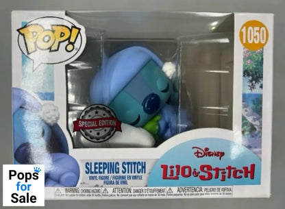 #1050 Sleeping Stitch - Disney Lilo & Stitch - Box Damaged Funko POP - PopsforSale.co.uk