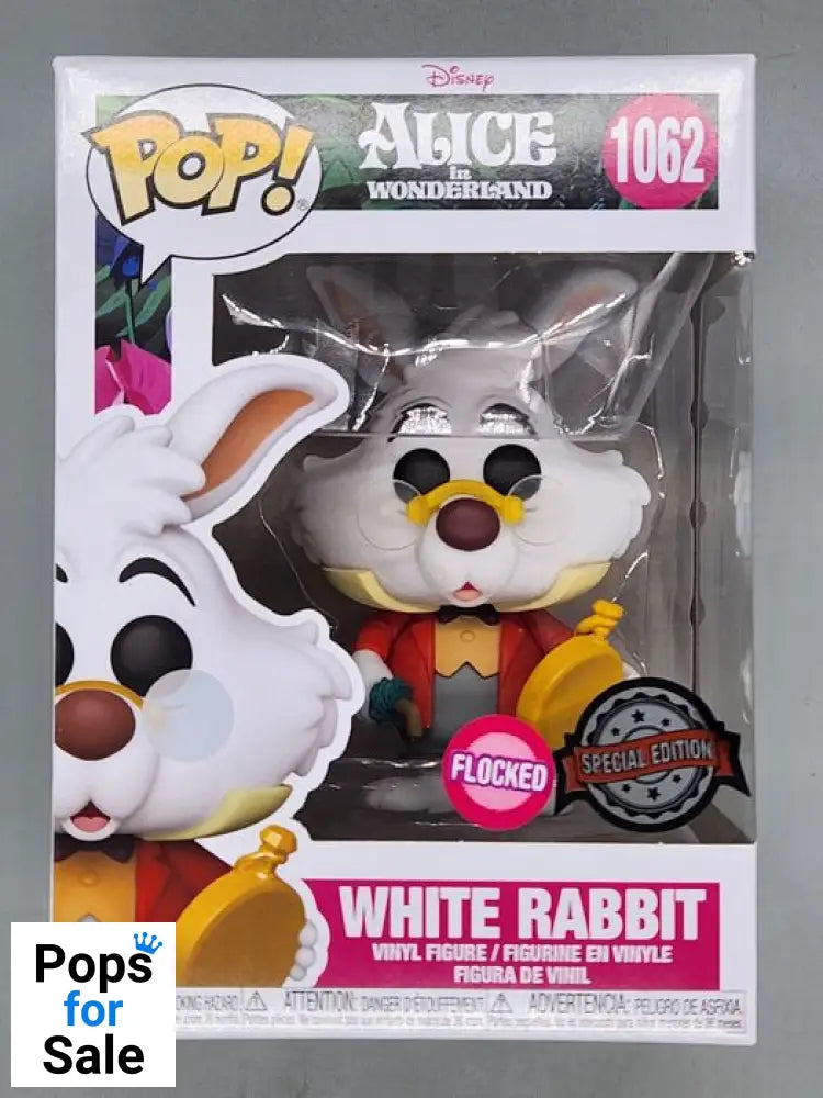 #1062 White Rabbit - Flocked - Disney Alice In Wonderland Funko POP