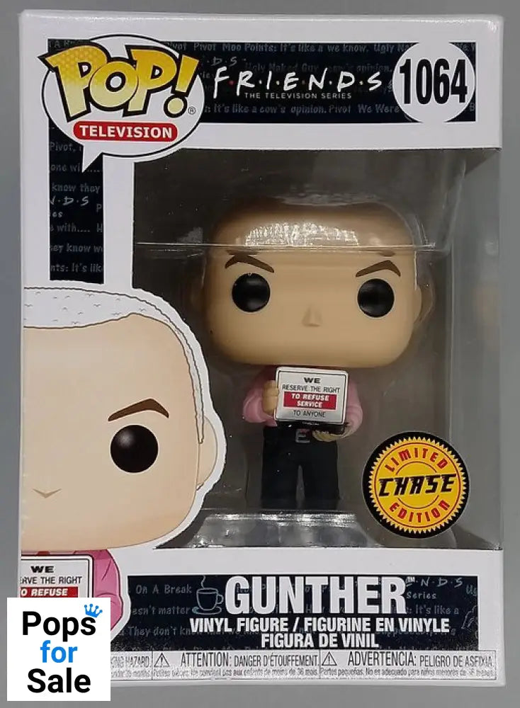 1064 Gunther (w/ Sign) - Chase Edition - Friends - Box Damaged Funko POP