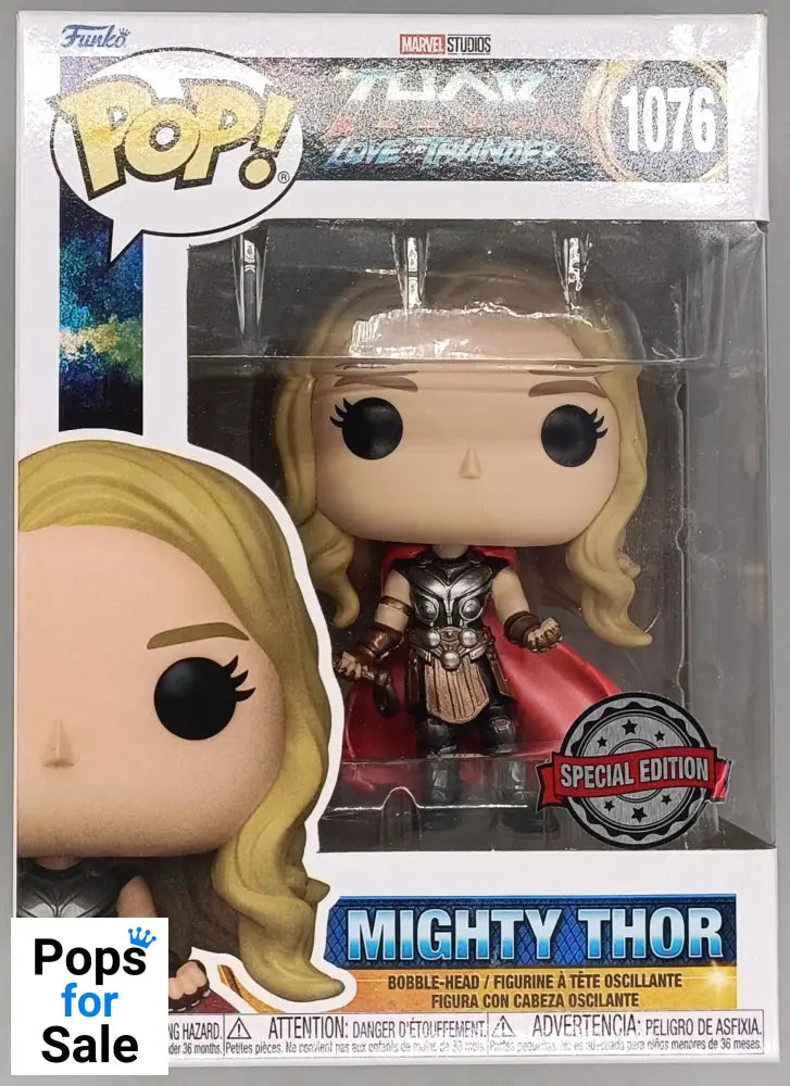 1076 Mighty Thor w/o Helmet Metallic Marvel Thor 4 Love and Thunder Funko POP - Box Damaged