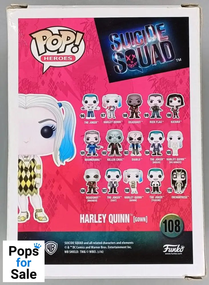 #108 Harley Quinn (Gown) - DC Suicide Squad - Box Damaged Funko POP - PopsforSale.co.uk