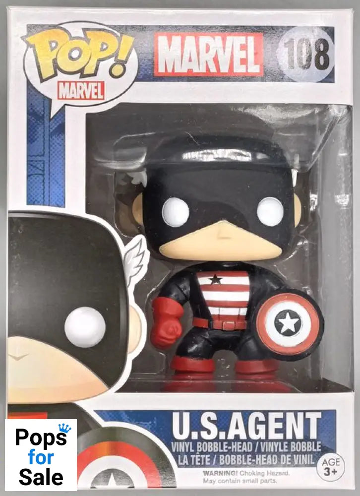 #108 U.S. Agent - Marvel - Box Damaged Funko POP - PopsforSale.co.uk