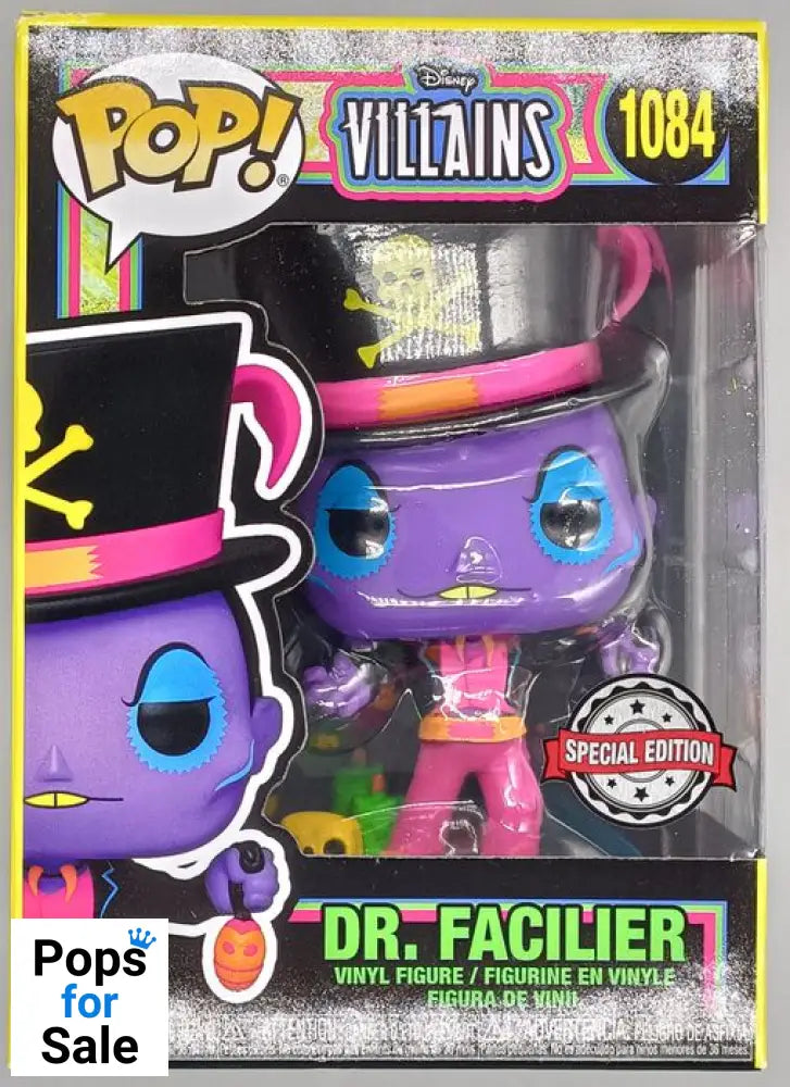 #1084 Dr. Facilier - Blacklight - Disney Villians Box Damaged Funko POP