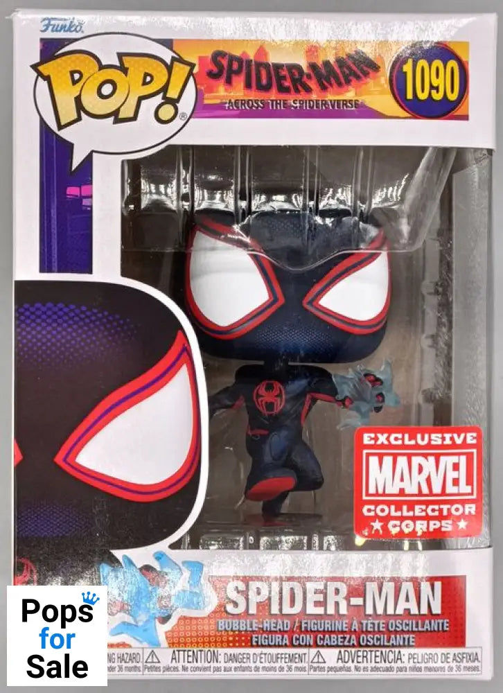 #1090 Spider-Man (w/ Electricity) Marvel Spider-Verse Box Damaged Funko POP - PopsforSale.co.uk