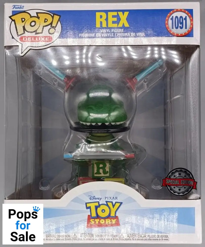 1091 Rex (w/ Controller) - Deluxe - Disney Toy Story Funko POP - Box Damaged