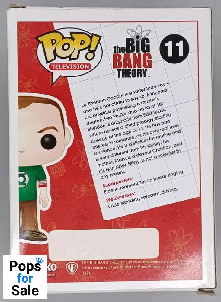 #11 Sheldon Cooper - Big Bang Theory - Box Damaged Funko POP - PopsforSale.co.uk