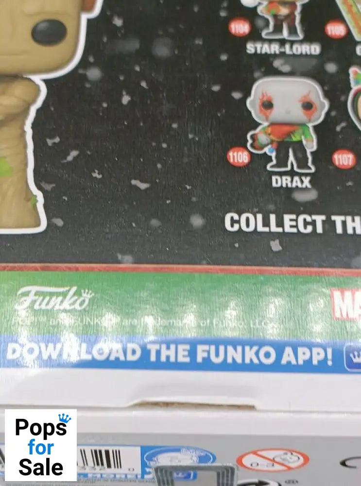 #1105 Groot Marvel Guardians of the Galaxy Holiday Special Box Damaged Funko POP - PopsforSale.co.uk