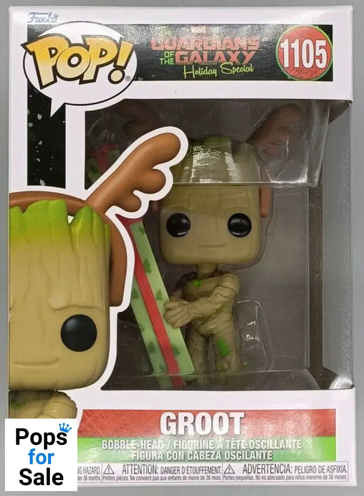 #1105 Groot Marvel Guardians of the Galaxy Holiday Special Box Damaged Funko POP