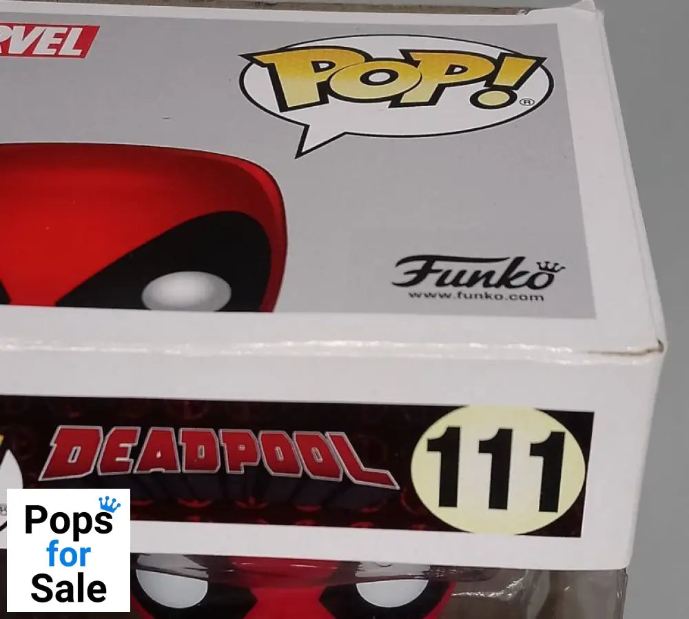 #111 Deadpool (Two Sword) - Marvel Deadpool Box Damaged Funko POP - PopsforSale.co.uk