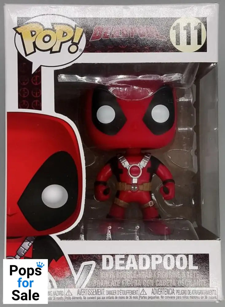 #111 Deadpool (Two Sword) - Marvel Deadpool Box Damaged Funko POP - PopsforSale.co.uk