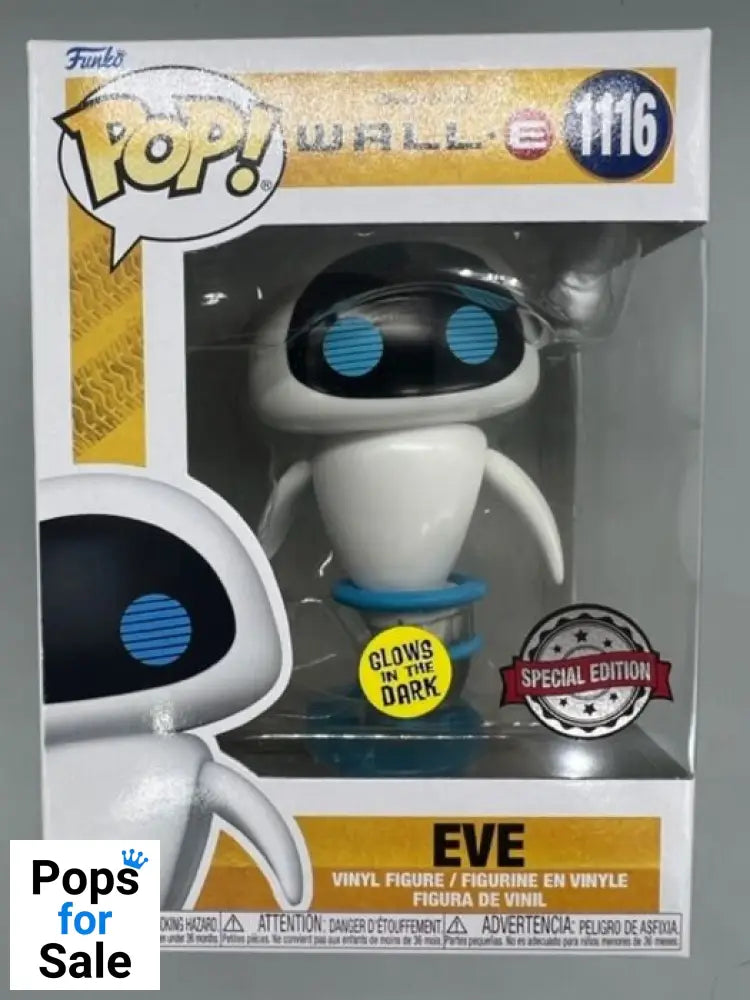 1116 EVE (Flying) Glow - Disney Wall-E Funko POP - Brand New