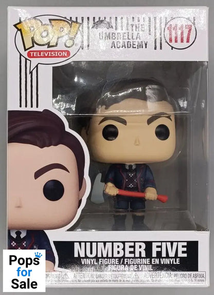 #1117 Number Five (w/ Axe) - Umbrella Academy - Box Damaged Funko POP - PopsforSale.co.uk