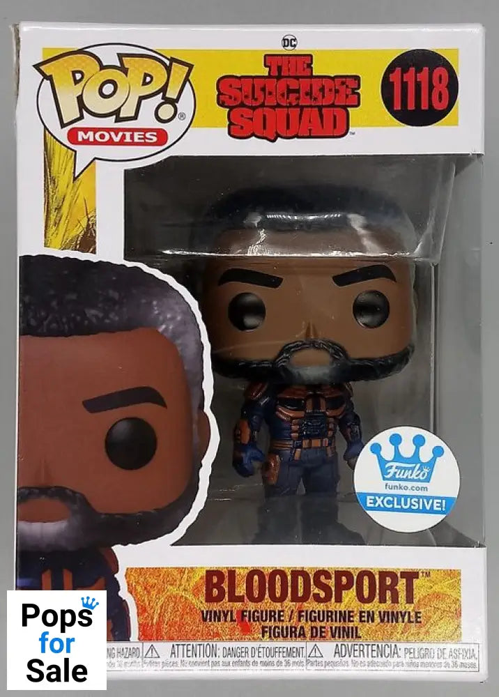 #1118 Bloodsport (Unmasked) The Suicide Squad Box Damaged Funko POP - PopsforSale.co.uk