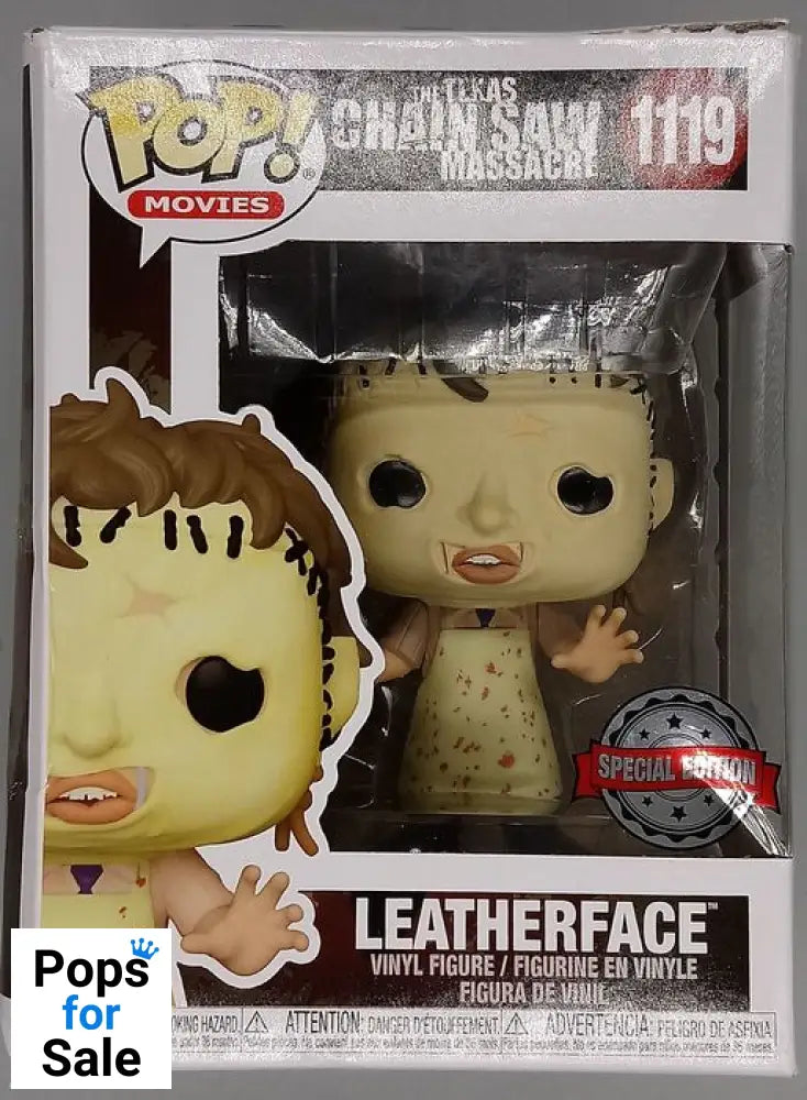 #1119 Leatherface (w/ Mallet) The Texas Chainsaw Mas Box Damaged Funko POP - PopsforSale.co.uk