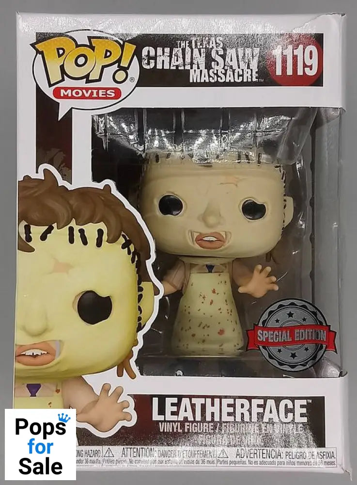 #1119 Leatherface (w/ Mallet) The Texas Chainsaw Mas Box Damaged Funko POP - PopsforSale.co.uk