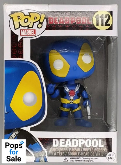 #112 Deadpool (Thumb Up- X-Men Blue) - Marvel Box Damaged Funko POP - PopsforSale.co.uk