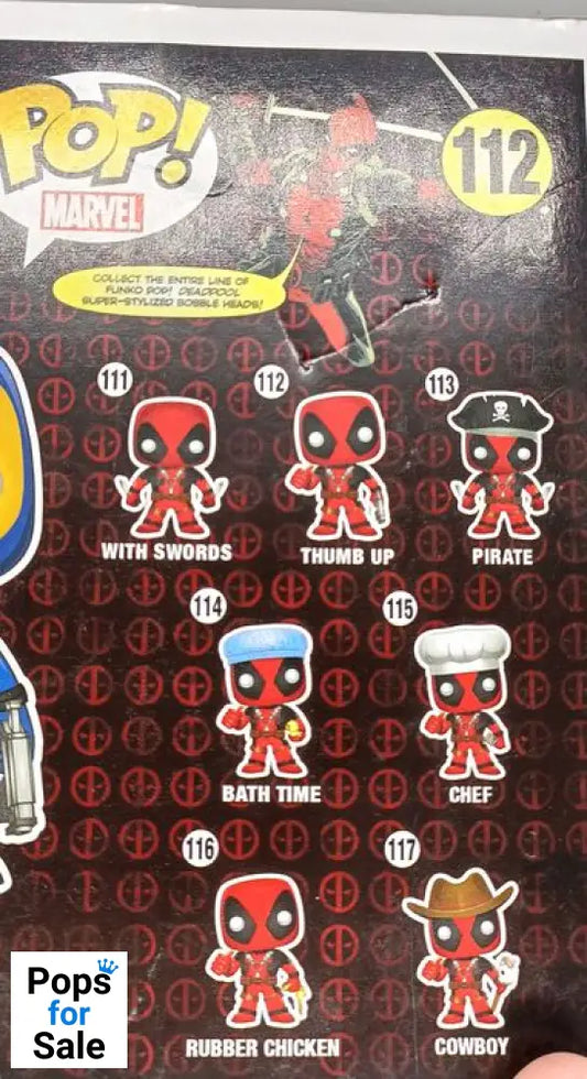 #112 Deadpool (Thumb Up- X-Men Blue) - Marvel Box Damaged Funko POP