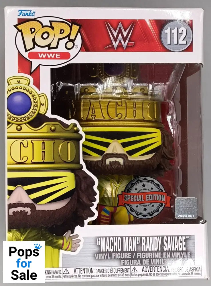 112 Macho Man Randy Savage (King) Metallic - WWE Funko POP - Box Damaged