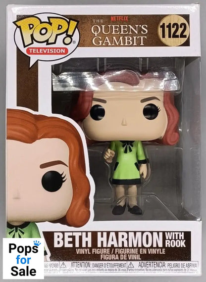 #1122 Beth Harmon (with Rook) - Queens Gambit - Box Damaged Funko POP - PopsforSale.co.uk