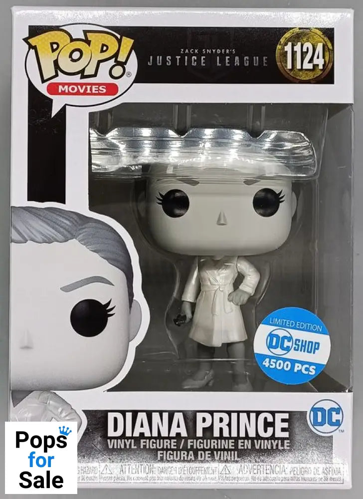 #1124 Diana Prince - B&W Metallic - DC Justice League 4500 L Funko POP - PopsforSale.co.uk