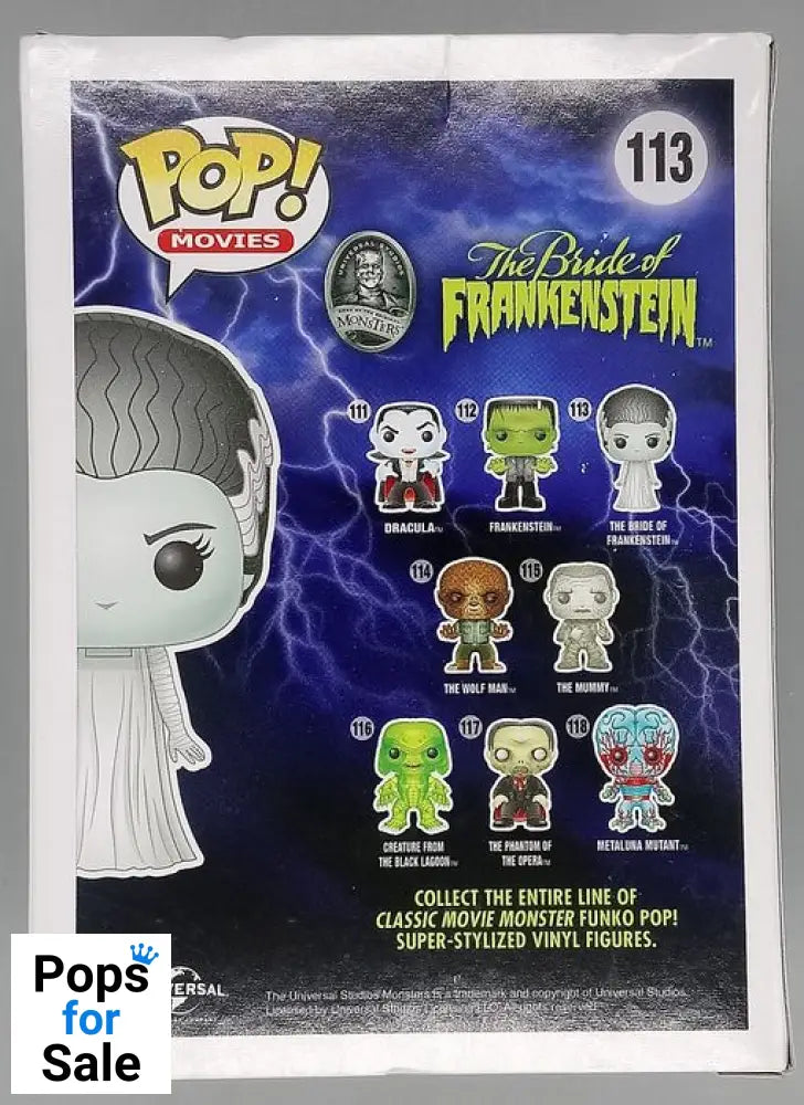 #113 The Bride of Frankenstein - Universal Mons - Box Damaged Funko POP - PopsforSale.co.uk