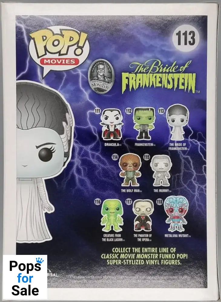 #113 The Bride of Frankenstein - Universal Mons - Box Damaged Funko POP - PopsforSale.co.uk