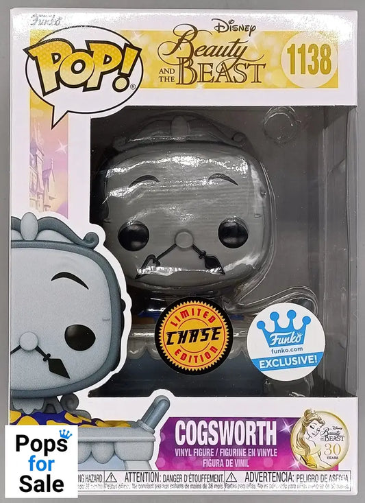 1138 Cogsworth (in Cobbler Pan) B&W Chase Disney Beauty and the Beast Funko POP - Box Damaged