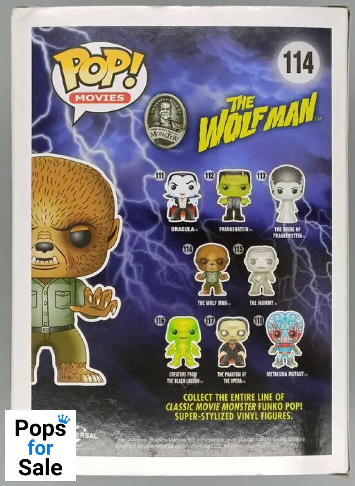 #114 The Wolf Man - Universal Monsters - Box Damaged Funko POP