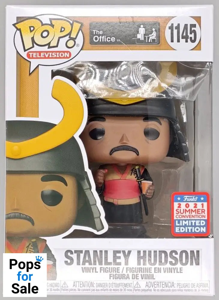 #1145 Stanley Hudson (Samurai) - The Office - 2021 Con Funko POP - PopsforSale.co.uk