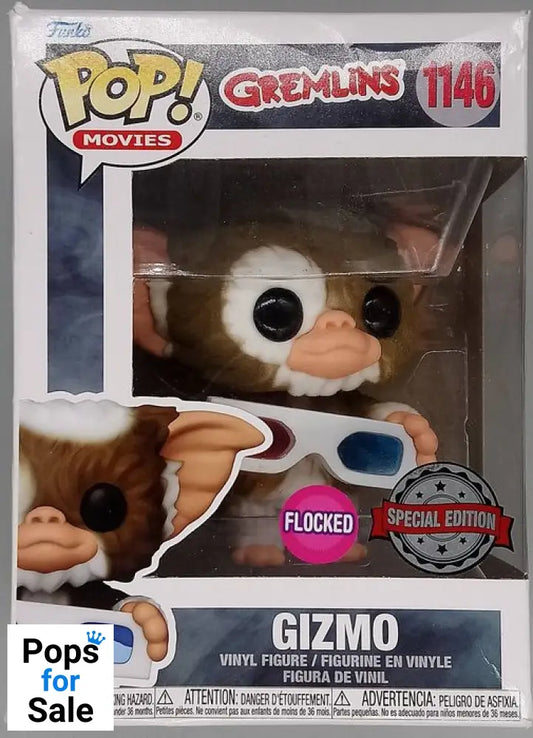 1146 Gizmo (w/ 3D Glasses) - Flocked - Gremlins Funko POP - Box Damaged
