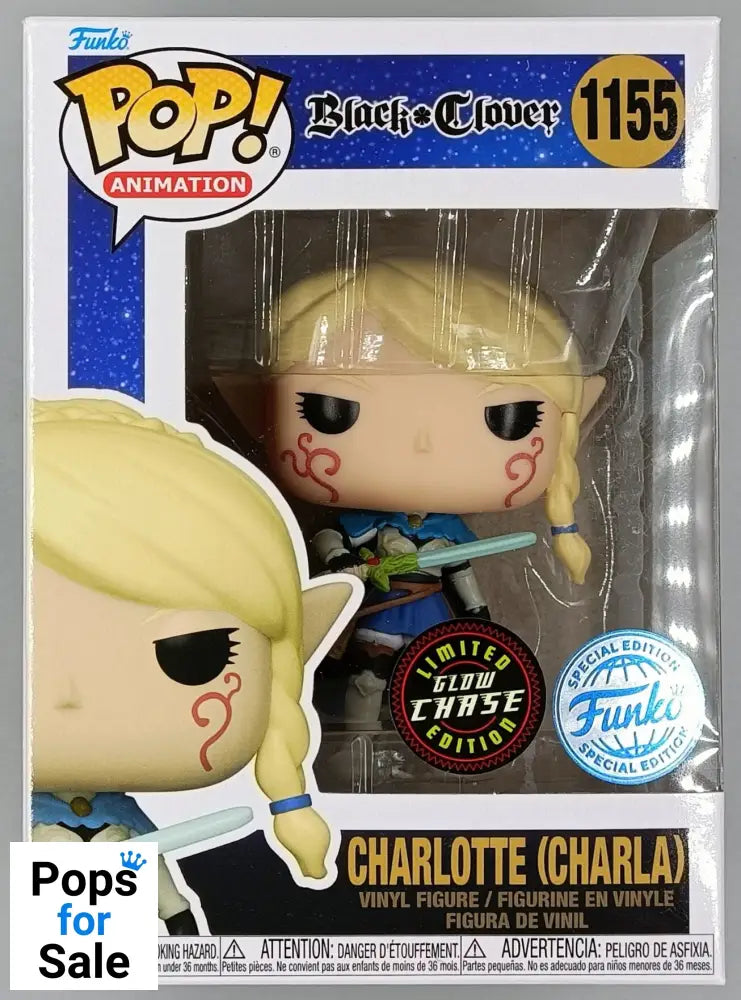 1155 Charlotte (w/o Helmet) Glow Chase - Black Clover - New Funko POP