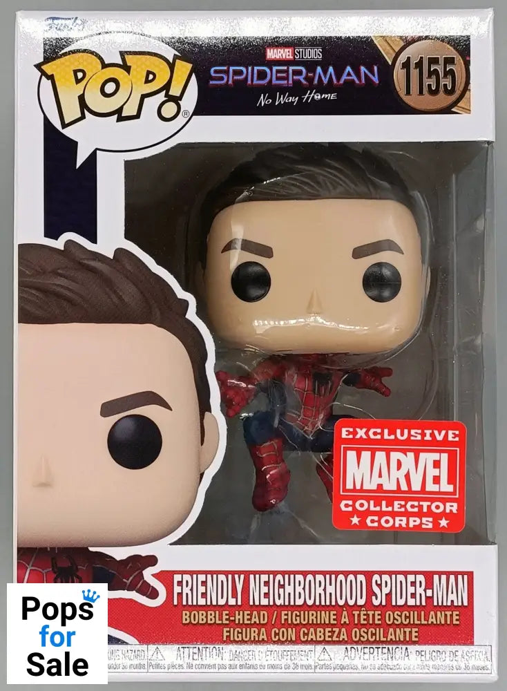 #1155 Friendly Neighborhood Spider-Man (Unmasked) Marvel Spider-Man No Way Home - Marvel Collector Corps Funko POP - PopsforSale.co.uk