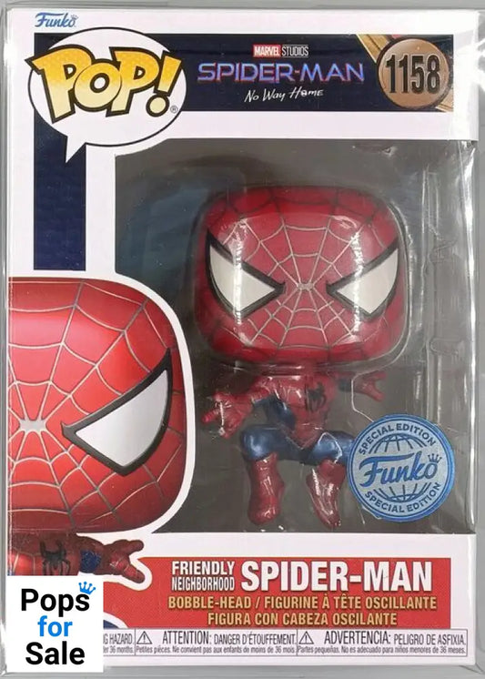 #1158 Friendly Neighborhood Spider-Man Metallic Marvel No Way Home Funko POP - PopsforSale.co.uk