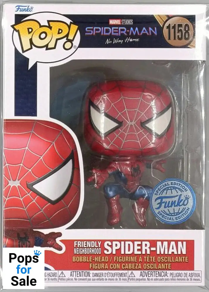 #1158 Friendly Neighborhood Spider-Man Metallic Marvel No Way Home Funko POP