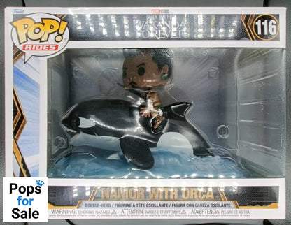 116 Namor with Orca Rides - Marvel Black Panther Wakanda Forever - Box Damaged Funko POP