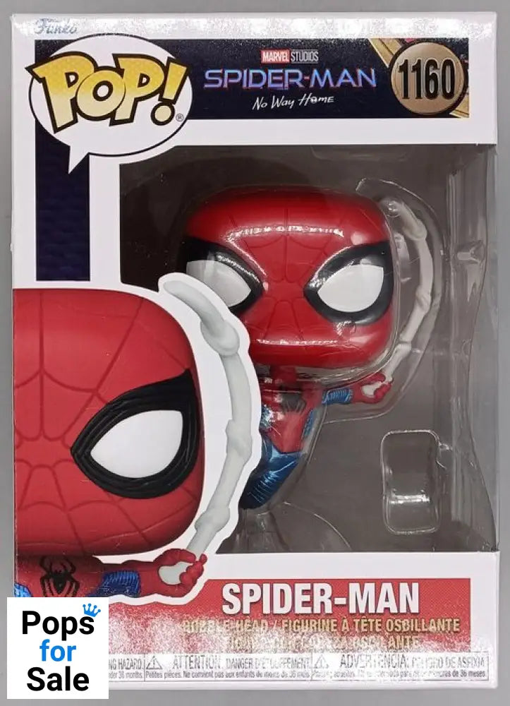 #1160 Spider-Man (Swinging) Metallic - Marvel No Way Home Box Damaged Funko POP