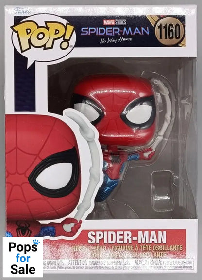 #1160 Spider-Man (Swinging) Metallic - Marvel No Way Home Box Damaged Funko POP