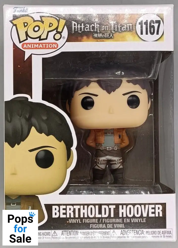 #1167 Bertholdt Hoover - Attack on Titan - Brand New Funko POP in Protector - PopsforSale.co.uk