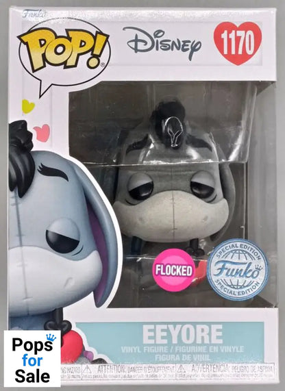 #1170 Eeyore (w/ Heart) Flocked Disney Winnie the Poo Box Damaged Funko POP - PopsforSale.co.uk