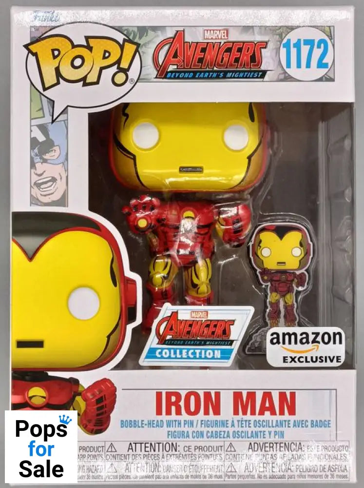 #1172 Iron Man - Marvel Avengers Collection with Pin Funko POP