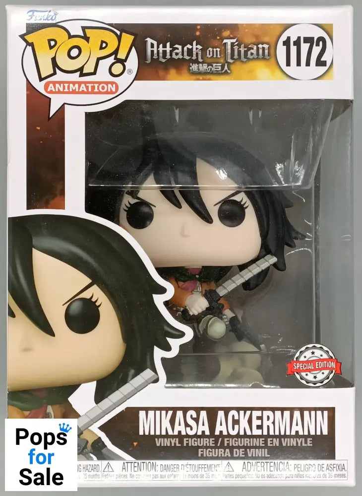 #1172 Mikasa Ackermann Battle - Attack on Titan Damaged Box