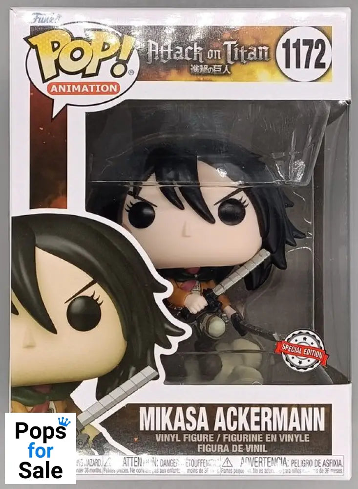 #1172 Mikasa Ackermann (Battle) - Attack on Titan Funko POP - PopsforSale.co.uk