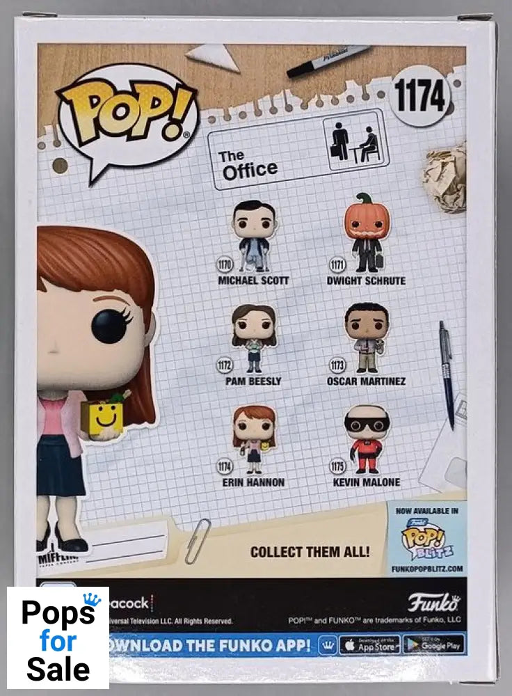 #1174 Erin Hannon - The Office - Box Damaged Funko POP - PopsforSale.co.uk