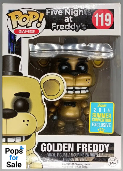 119 Golden Freddy - Five Nights At Freddys - 2016 Con - Box Damaged Funko POP