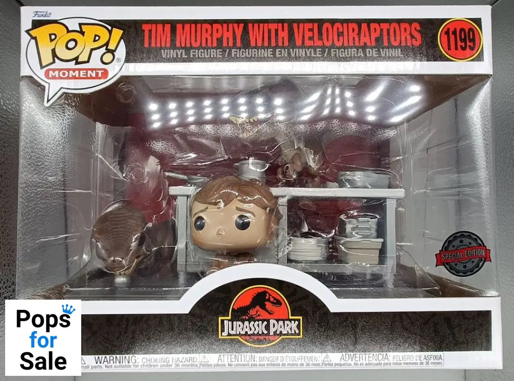 #1199 Tim Murphy with Velociraptors Movie Moment Pop Movies Funko POP