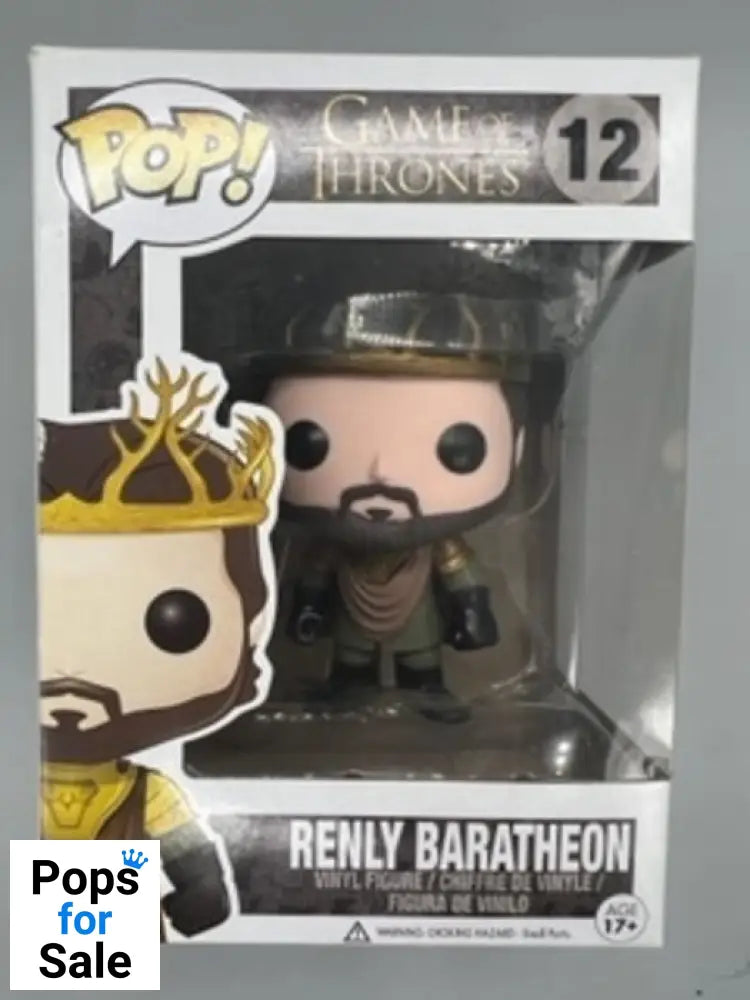 #12 Renly Baratheon - Game of Thrones - Box Damaged Funko POP - PopsforSale.co.uk