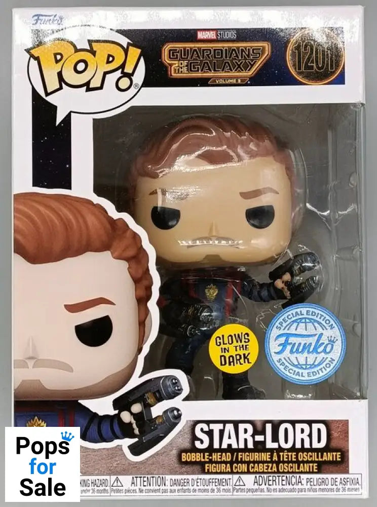 1201 Star-Lord Glow Marvel Guardians of the Galaxy 3 - Box Damaged Funko POP