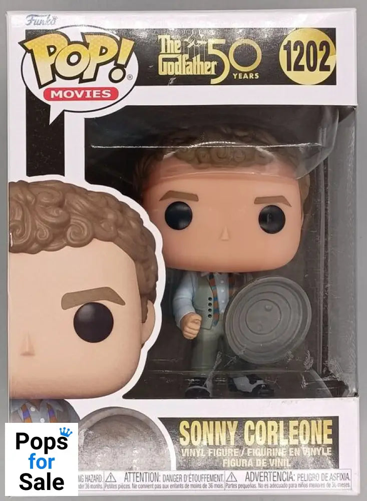 #1202 Sonny Corleone (w/ Lid) The Godfather 50th Box Damaged Funko POP - PopsforSale.co.uk