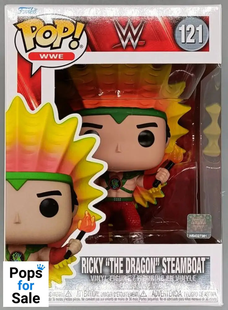 #121 Ricky The Dragon Steamboat - WWE - Brand New Funko POP in Protector